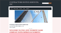 Desktop Screenshot of contractorsnoticeservices.com