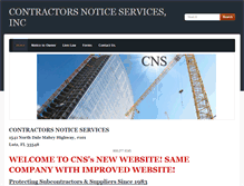 Tablet Screenshot of contractorsnoticeservices.com
